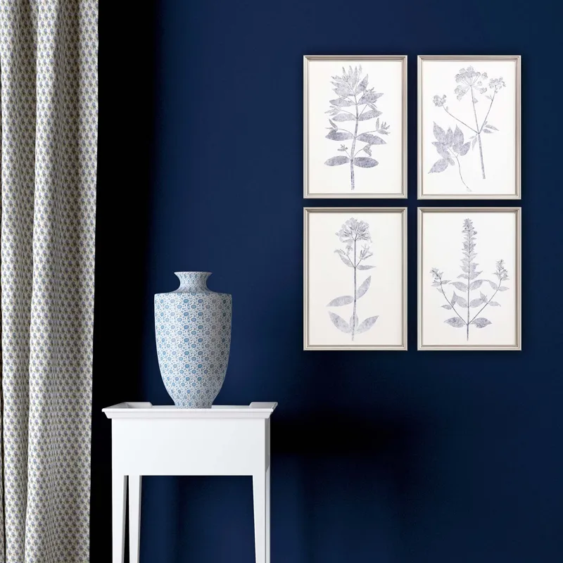Navy Botanicals S/4 Framed Art