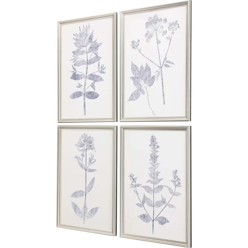 Navy Botanicals S/4 Framed Art