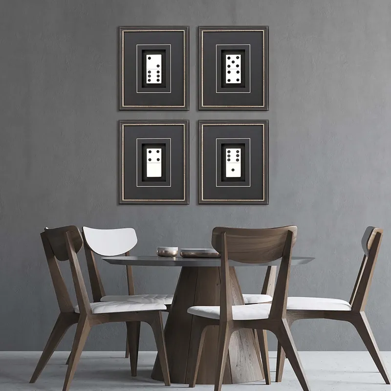 Dominoes S/4 Framed Art