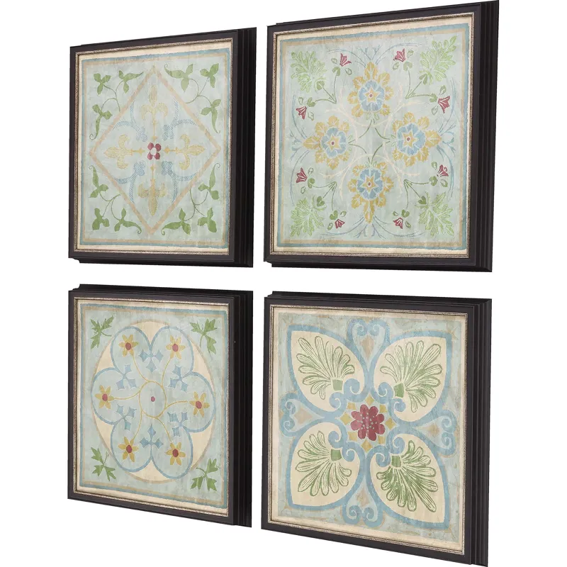 Verdigris Pattern S/4 Framed Art