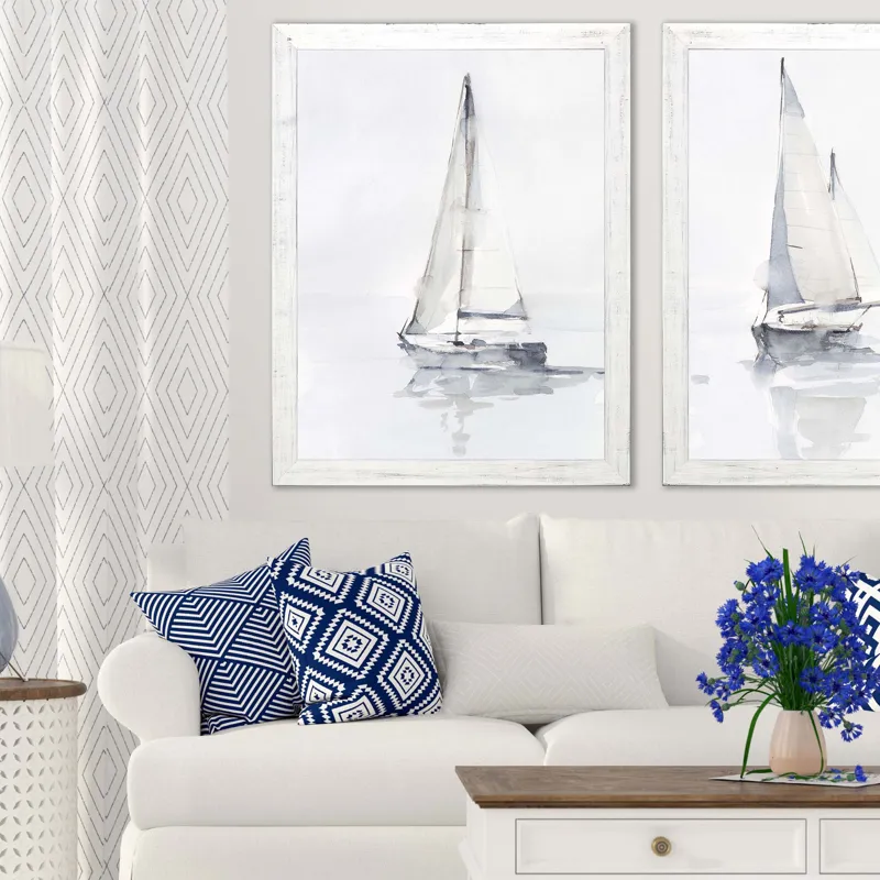 Misty Harbor I Framed Art
