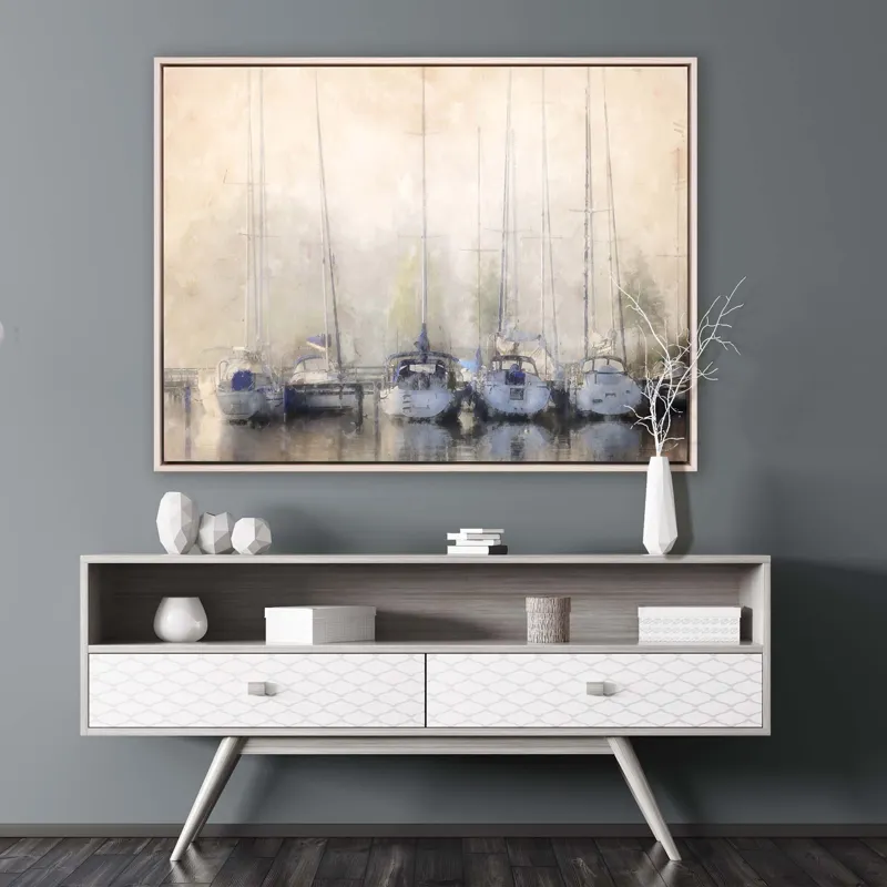 Sailboats in Fog Canvas