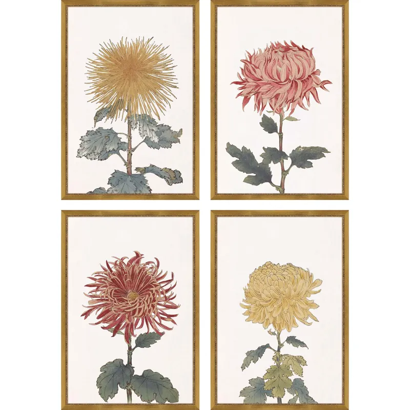 Chrysanthemum S/4 Framed Art