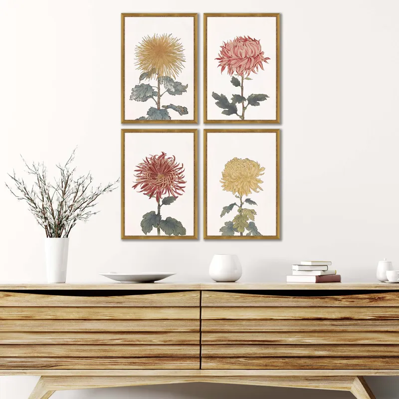 Chrysanthemum S/4 Framed Art