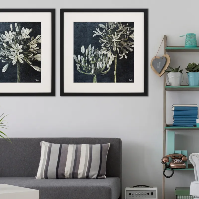 Midnight Lilies II Framed Art
