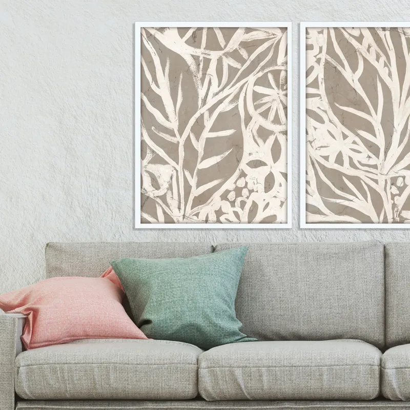 Mudcloth Foliage I Framed Art