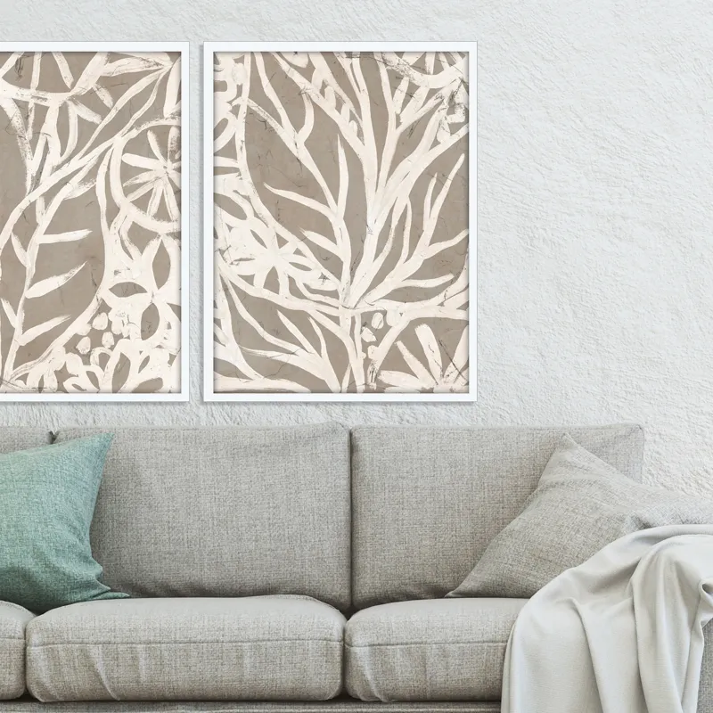 Mudcloth Foliage II Framed Art
