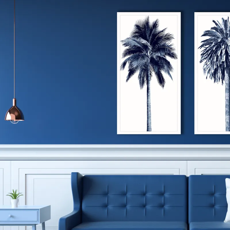 Palm Tree Blue I Framed Art