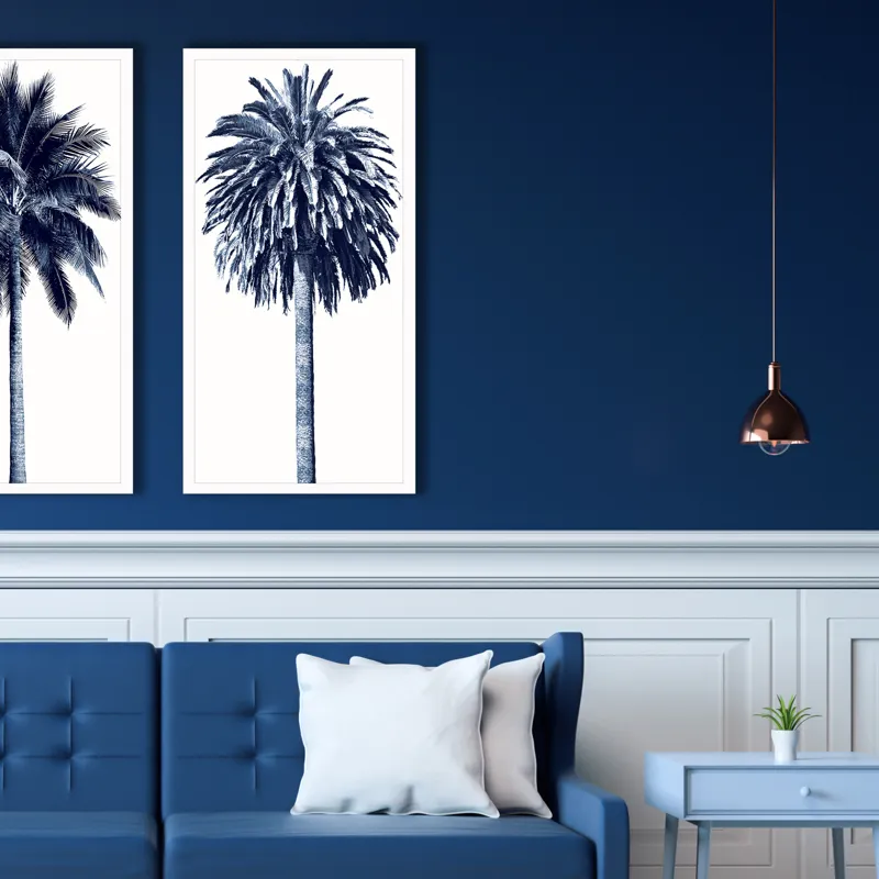 Palm Tree Blue II Framed Art