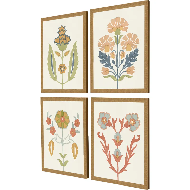 Folk Flourish S/4 Framed Art
