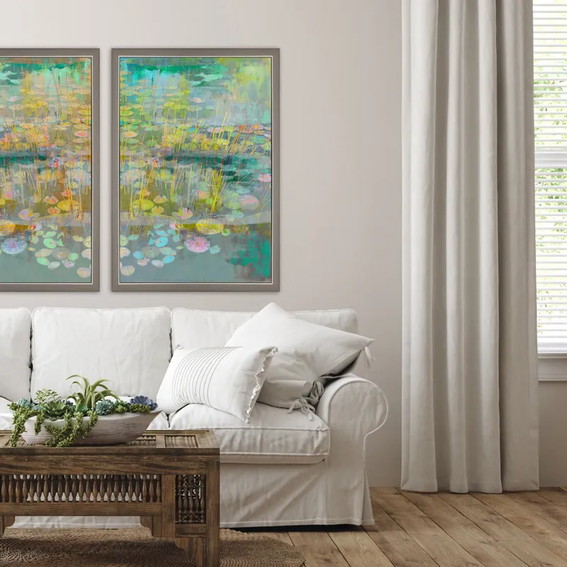 Reeds and Lilies II Framed Art