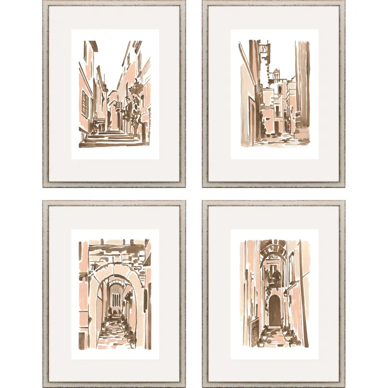Blush Architecture S/4 Framed Art