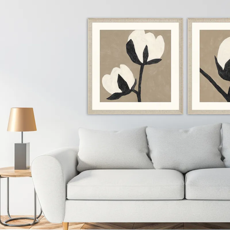 Delicate Sketch Duet Framed Art