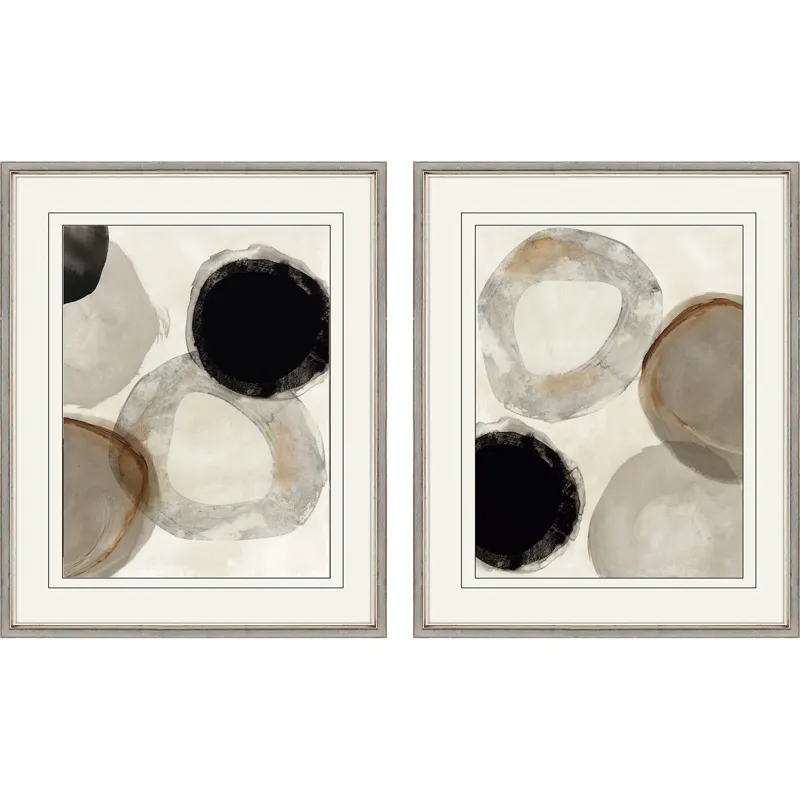 Beige Rings S/2 Framed Art