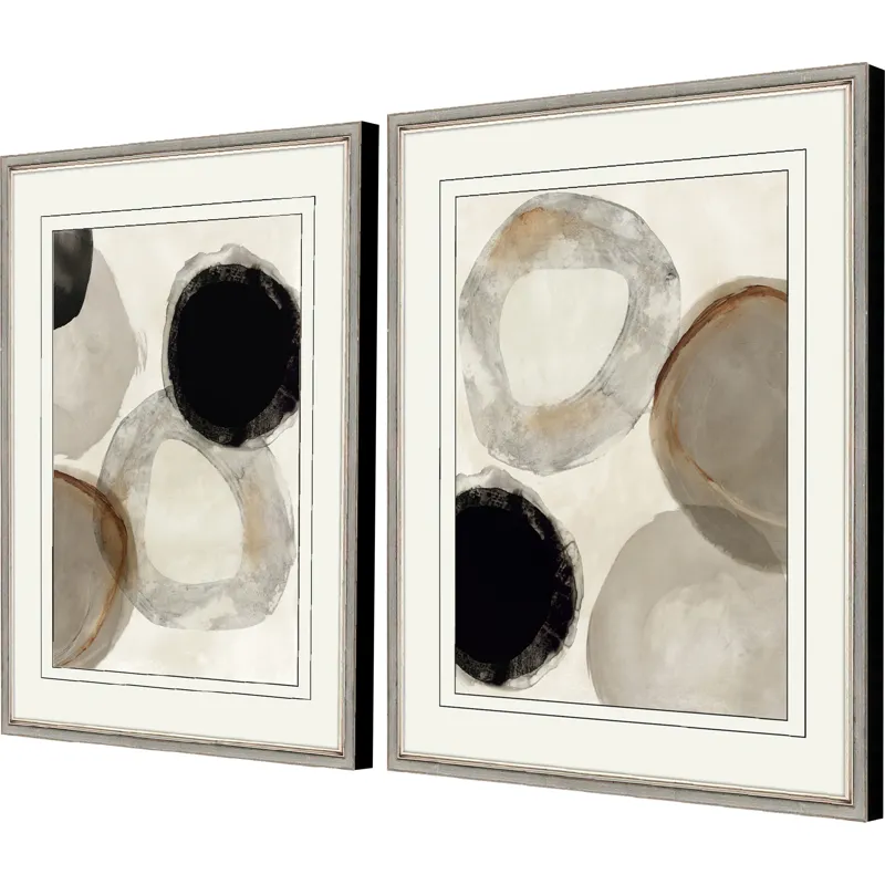 Beige Rings S/2 Framed Art