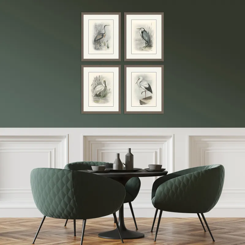 Birds S/4 Framed Art