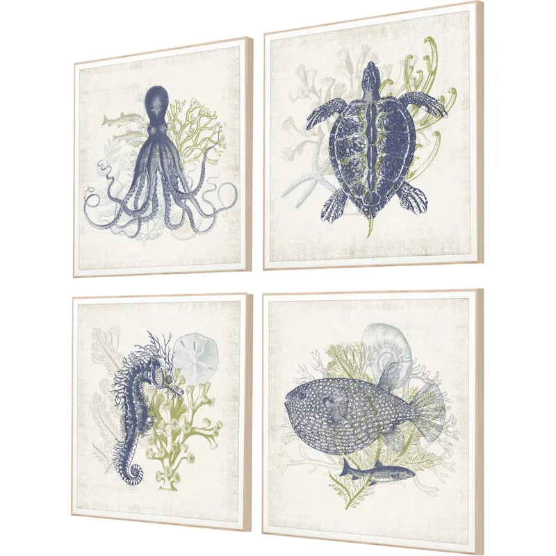 Coastal Ephemera S/4 Framed Art