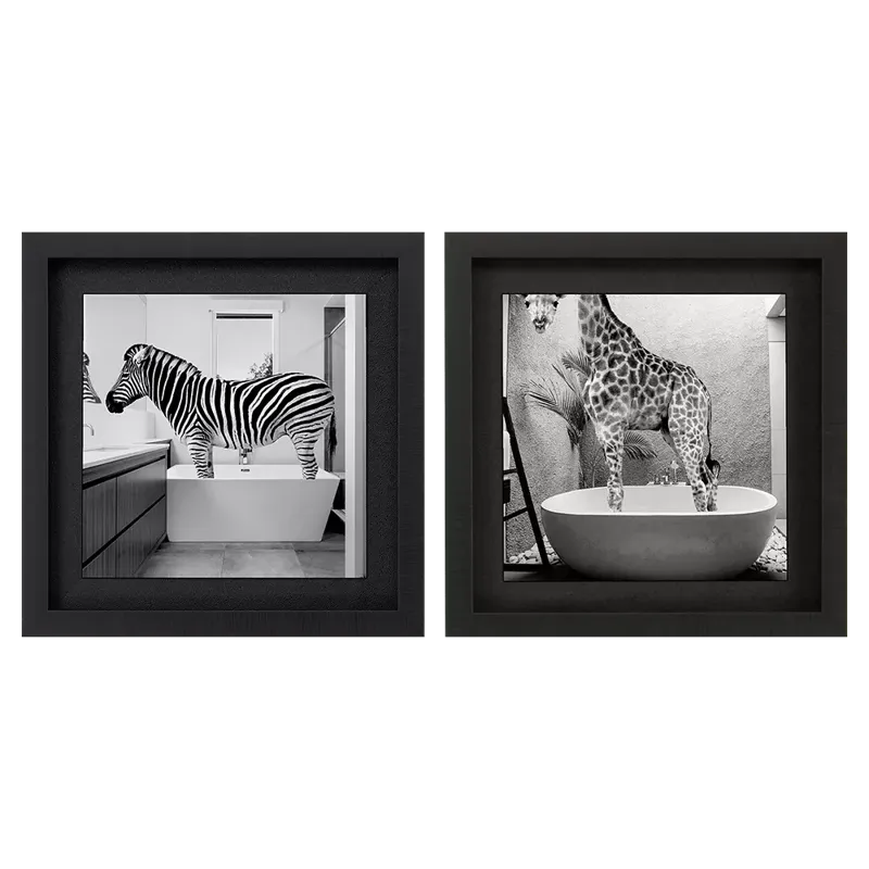 Safari Bath I S/2 Framed Art