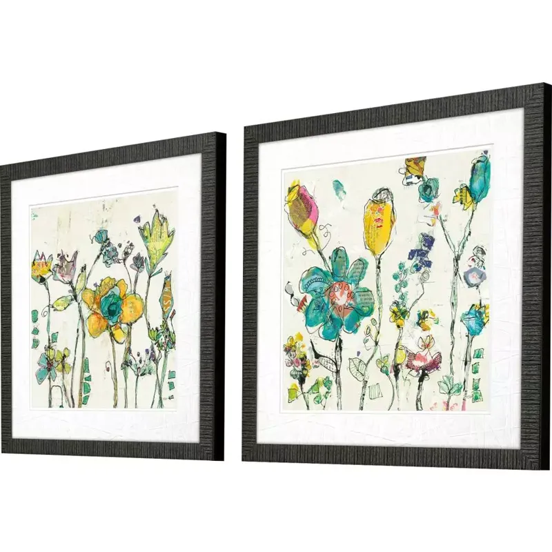 Doodle Garden S/2 Framed Art