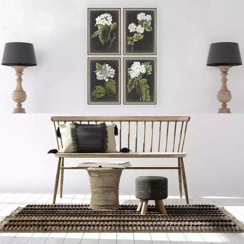Dramatic White Flower S/4 Framed Art