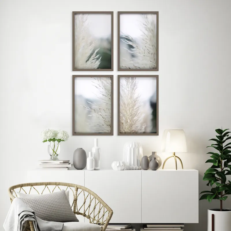 Subtle Grasses S/4 Framed Art