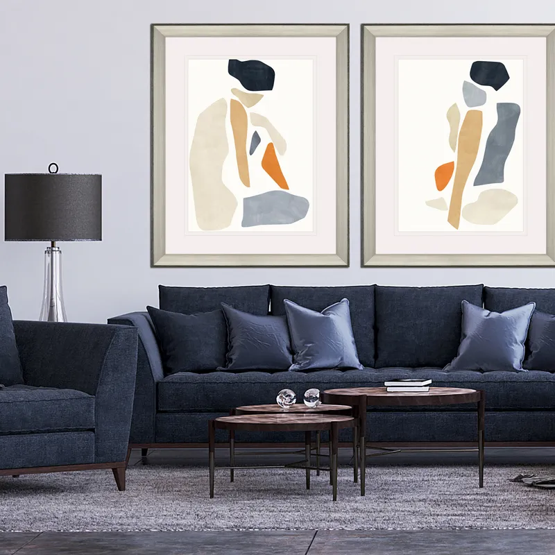 Silhouette Blocks Poise Framed Art