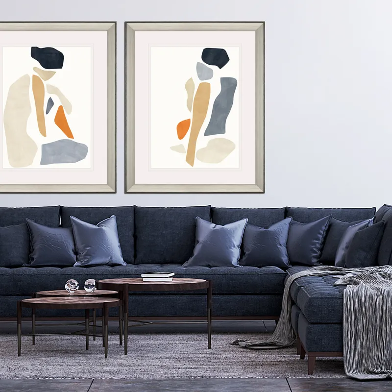 Silhouette Blocks Reflect Framed Art