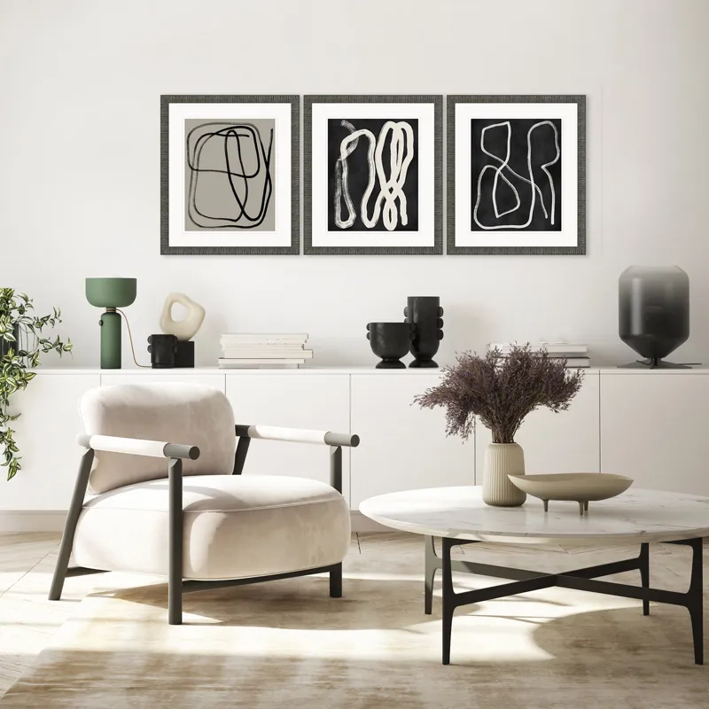 Naive Lines I S/3 Framed Art