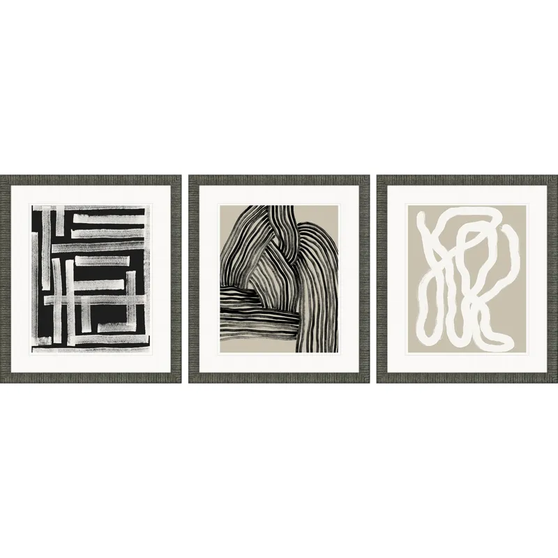 Naive Lines III S/3 Framed Art