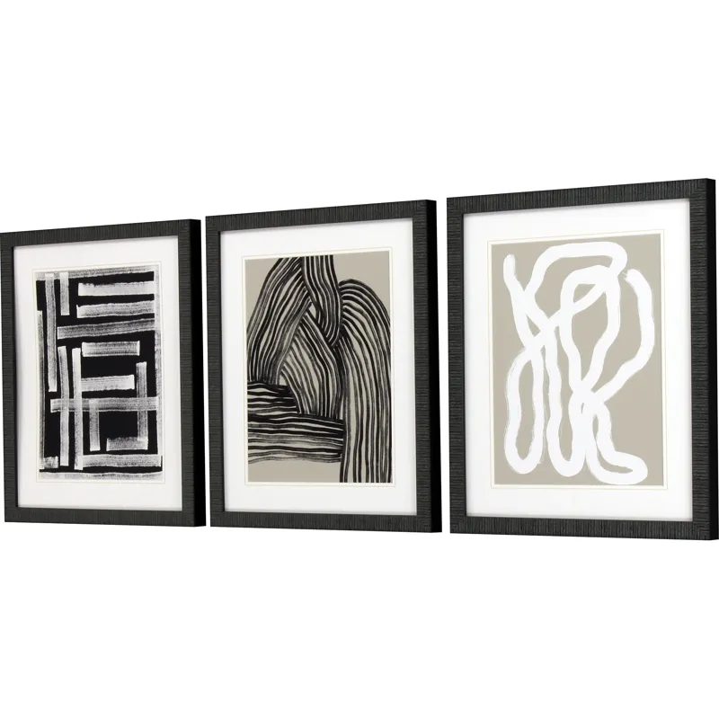 Naive Lines III S/3 Framed Art