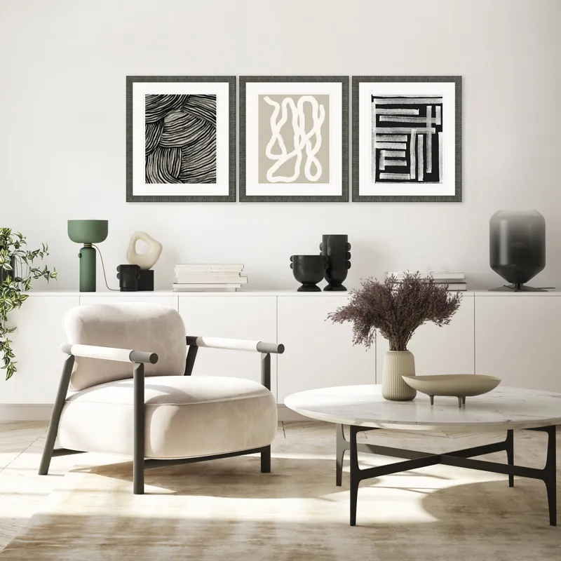 Naive Lines IV S/3 Framed Art
