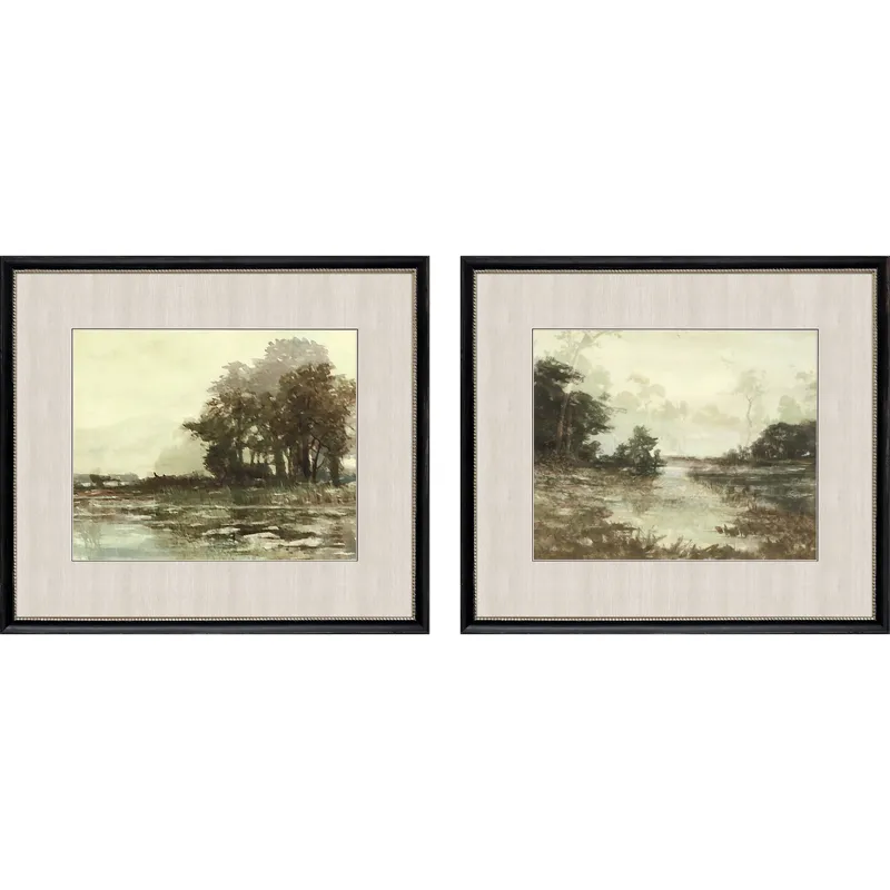 Sunset Pond I S/2 Framed Art