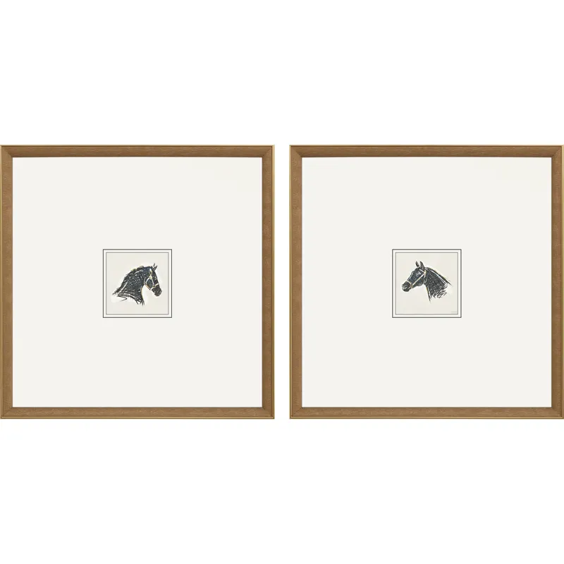 Equestrian Study S/2 Framed Art