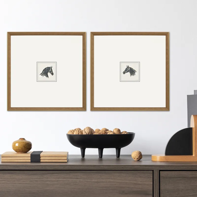 Equestrian Study S/2 Framed Art