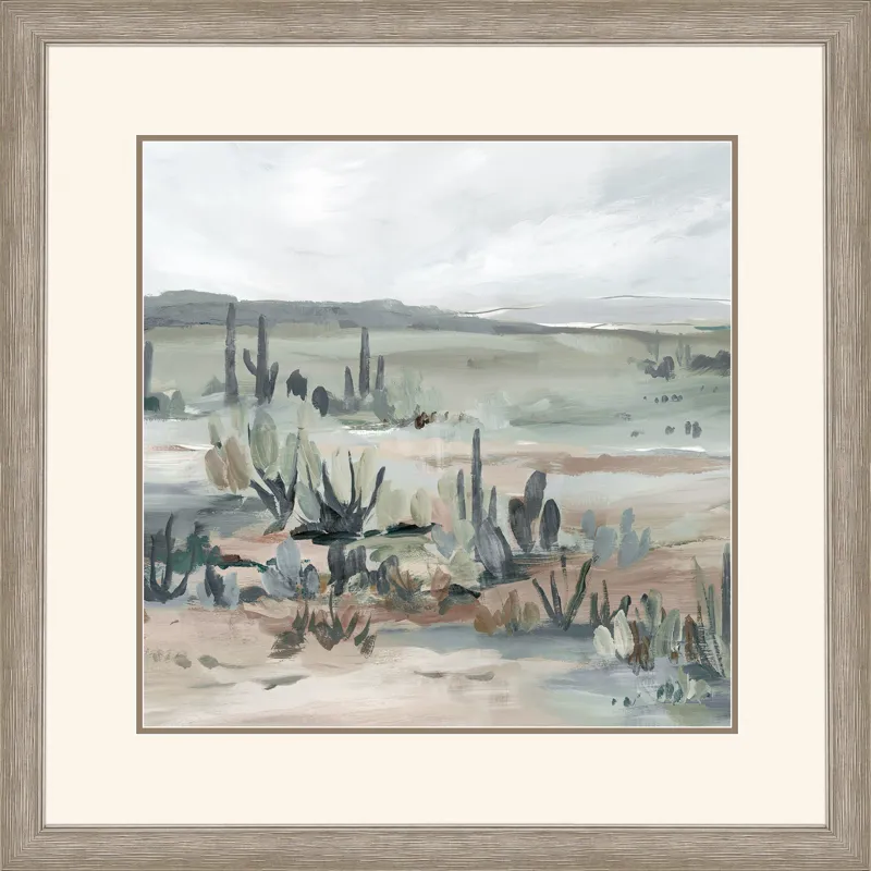 Blue Cactus Field I Framed Art
