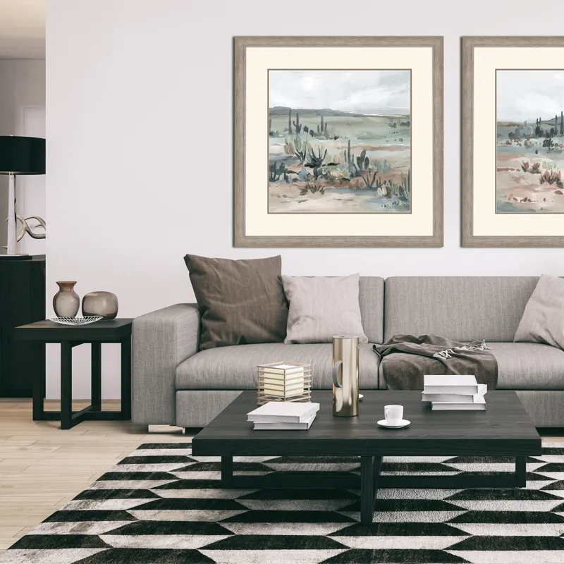Blue Cactus Field I Framed Art
