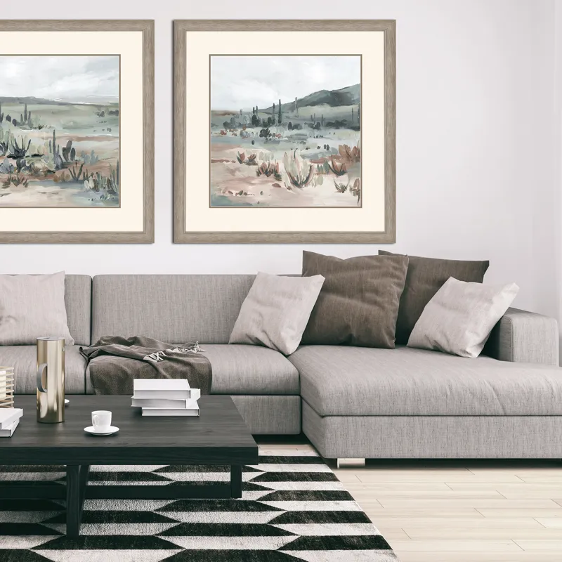 Blue Cactus Field II Framed Art