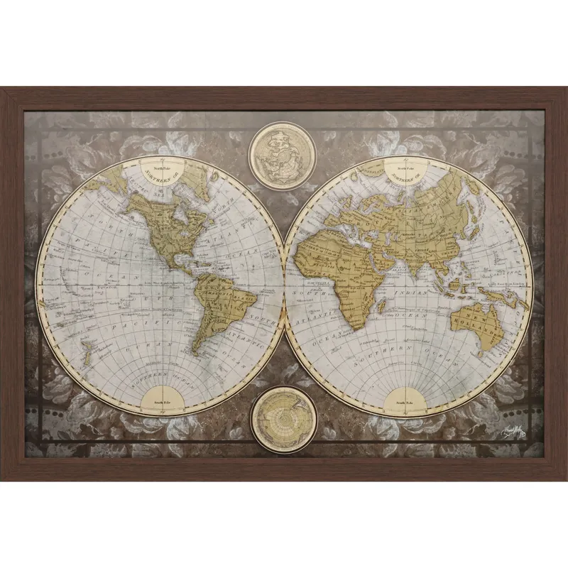 World Map Framed Art