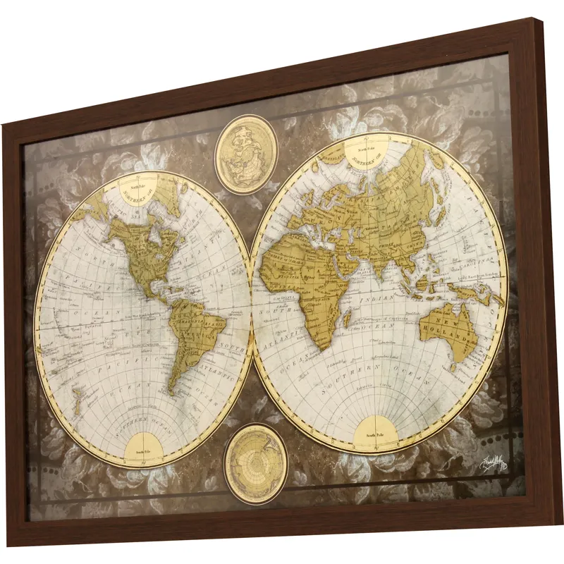 World Map Framed Art