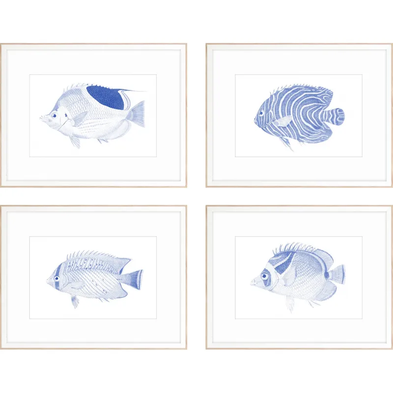 Blue Fish S/4 Framed Art