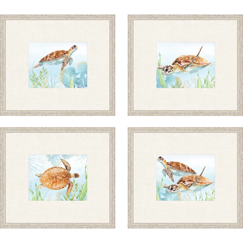Sea Turtle Reef S/4 Framed Art
