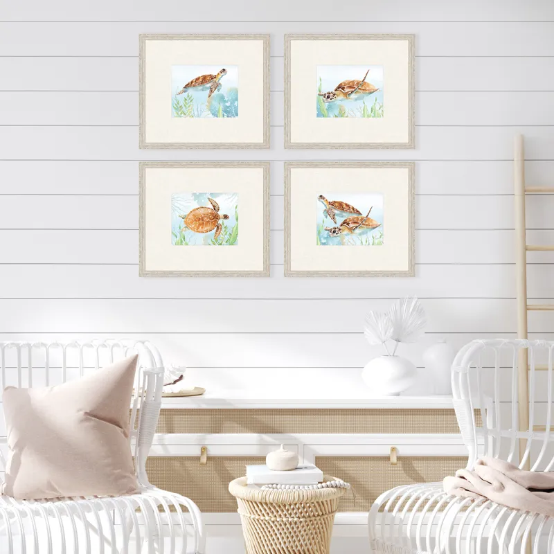 Sea Turtle Reef S/4 Framed Art