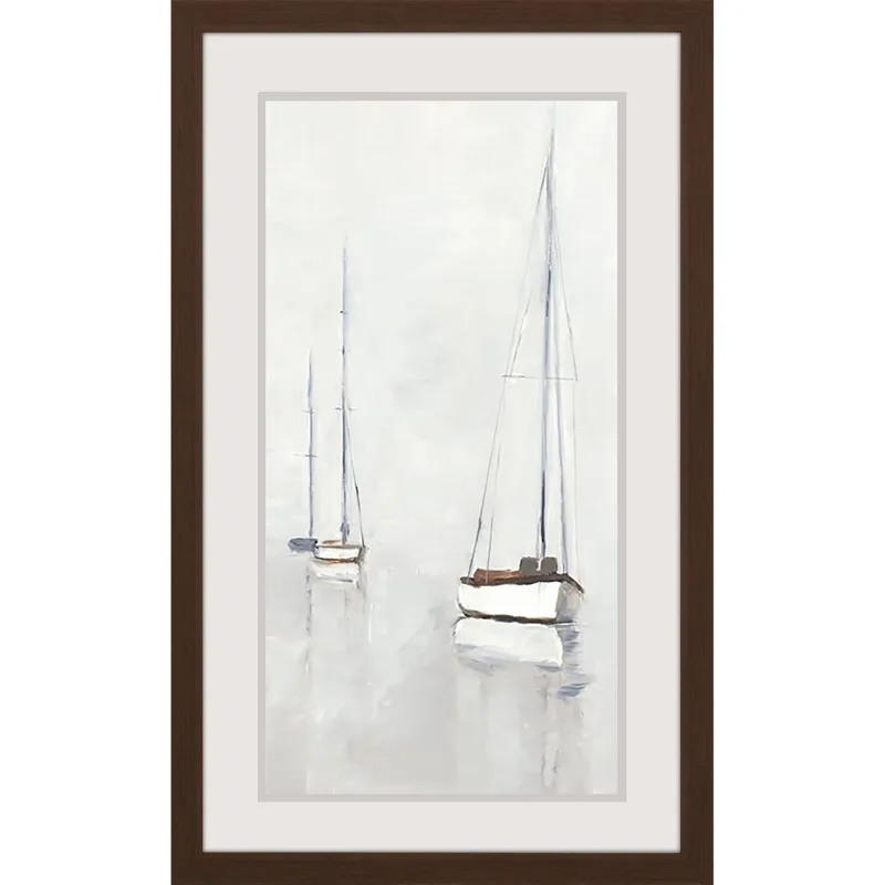 Fog in Harbor I Framed Art