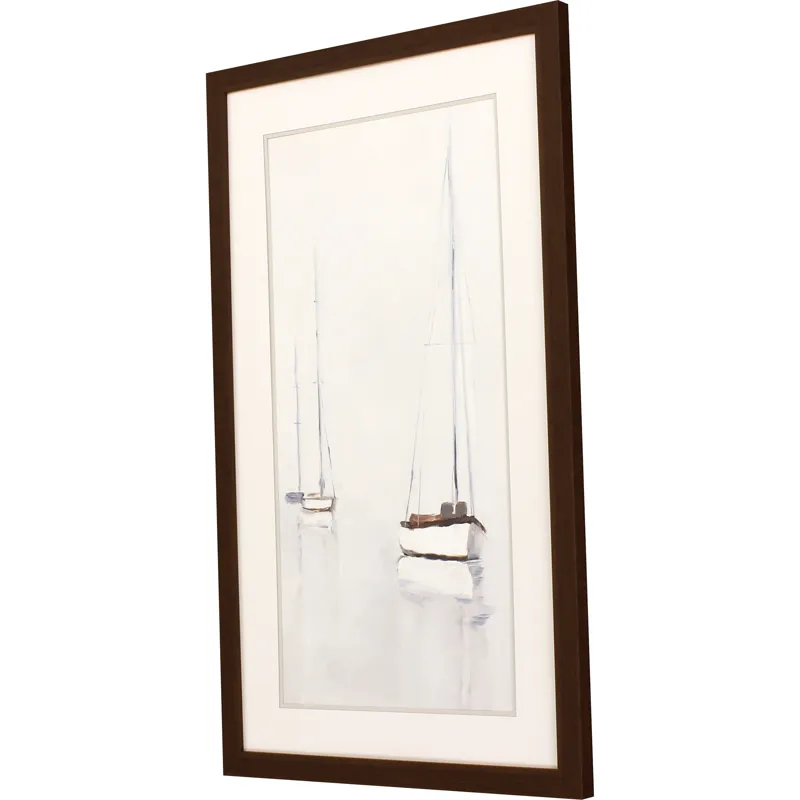 Fog in Harbor I Framed Art