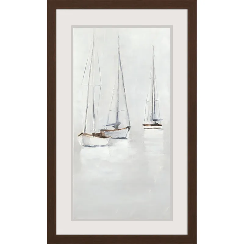 Fog in Harbor II Framed Art