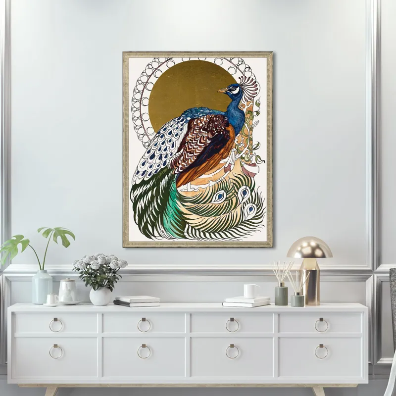 Formal Peacock Framed Art