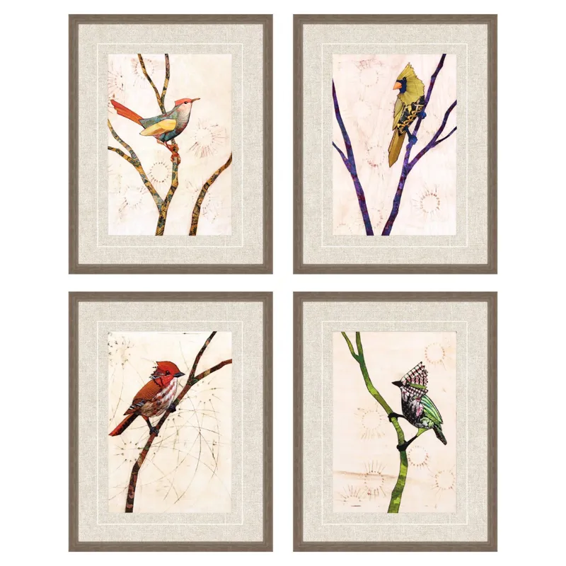 Bird Family S/4 Framed Art