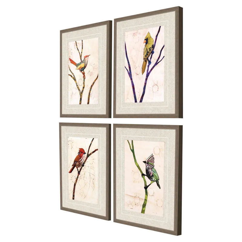 Bird Family S/4 Framed Art