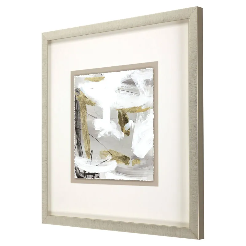 Ivory Gold and Gray I Framed Art