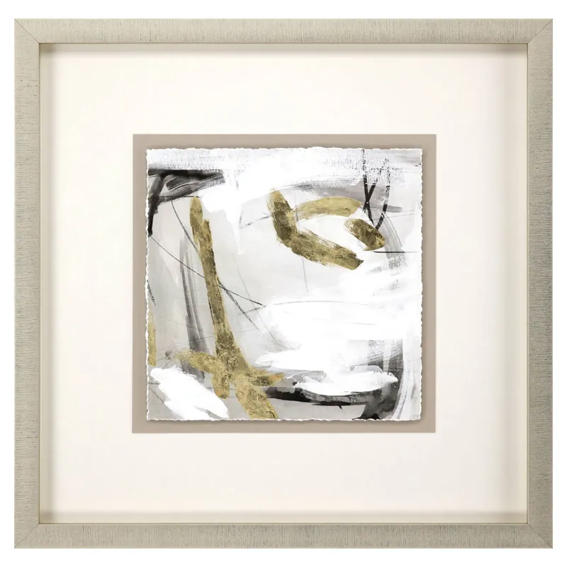 Ivory Gold and Gray II Framed Art